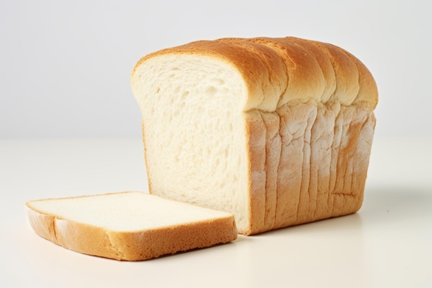 White toast bread with wheat flour Generative AI illustration