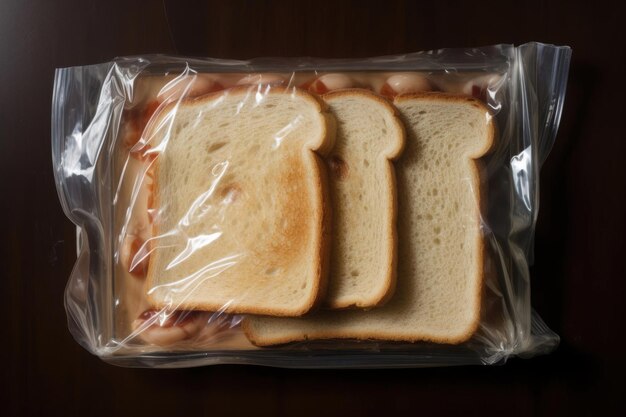 White toasted bread in a plastic bag