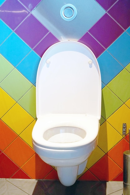 White toilet in the bathroom