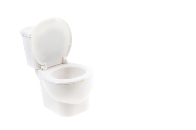 White toilet bowl on white background