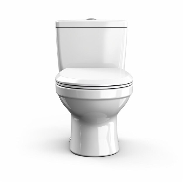 Photo white toilet with a white lid and a white tank