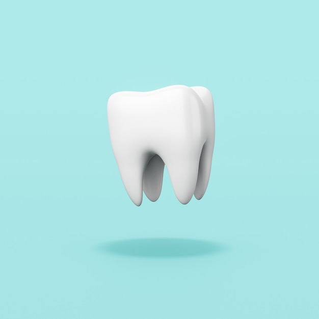 White Tooth on Blue Background