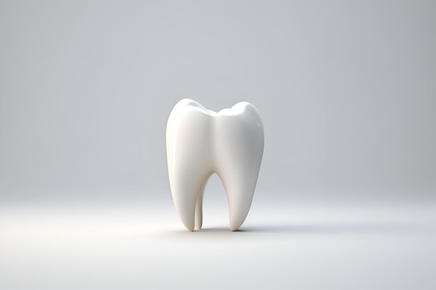 White tooth on white background ai