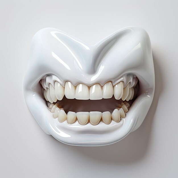 White tooth on a white background