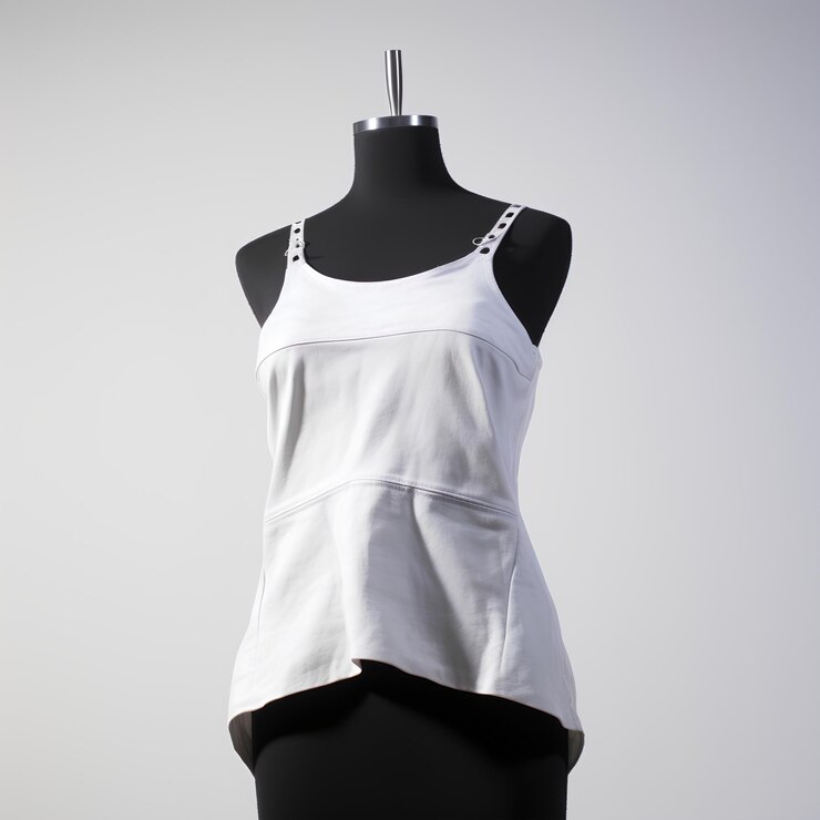 Photo a white top with a white top that says  t  on it