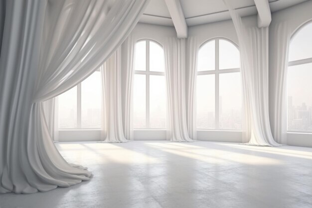 Photo white tranquility a contemporary minimalistic room generative ai