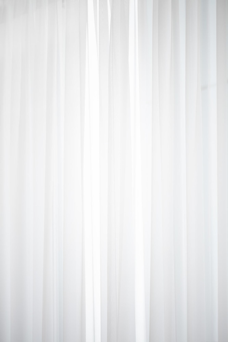 Photo white transparent curtain in the photo