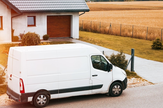 White truck Efficient Delivery Solutions Professional Courier Ensures Swift Delivery of Your Packages Professional Courier Delivering Your Purchased Items Efficiently and Fast