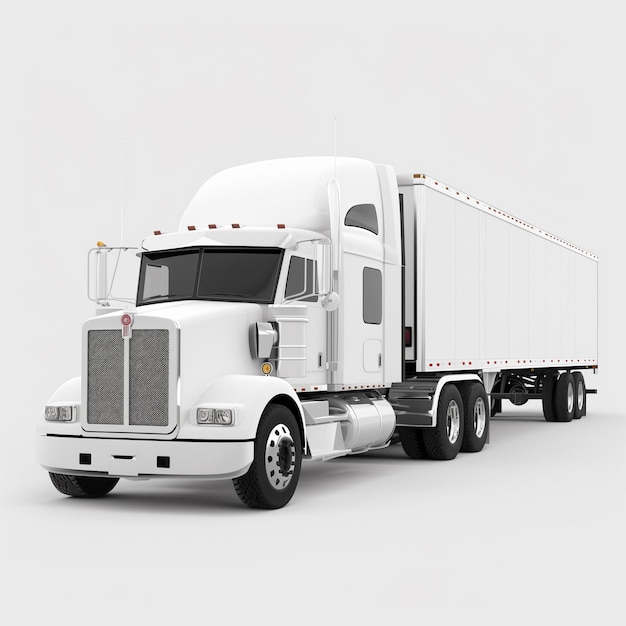 White Truck in a white background for mockup