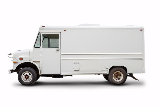 White truck on white isolated background