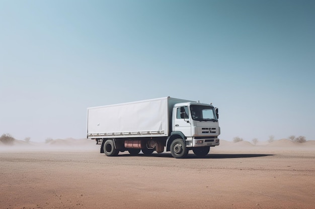 A white truck with a white cover that says'daf'on it