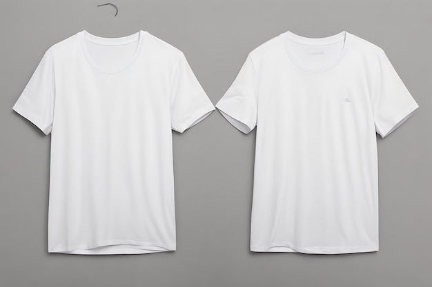 White Tshirt design mockup and grey background and white tshirt mockup