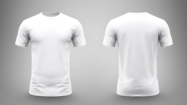 Premium AI Image | White tshirt front and back on grey background