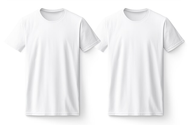 White TShirt Front Back Mockup for Print