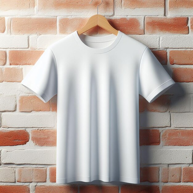 White Tshirt Hanging on the wall for Mockup