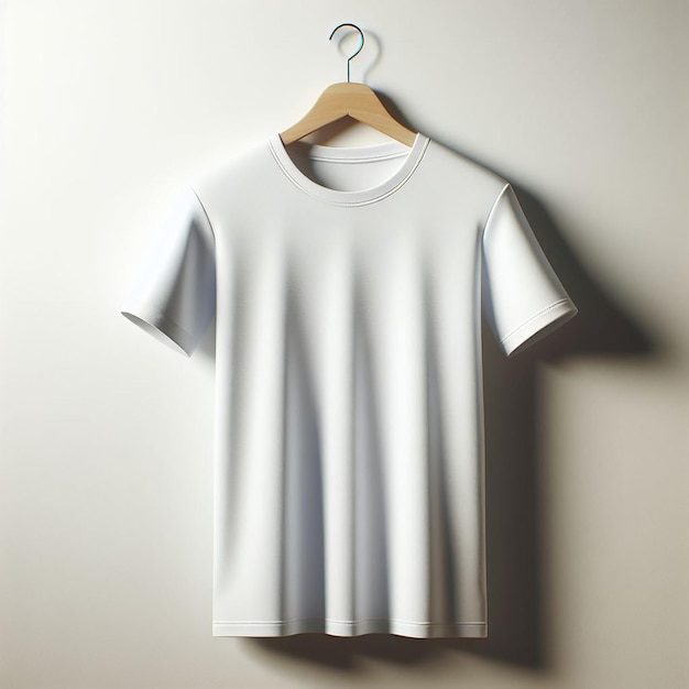 White Tshirt Hanging on the wall for Mockup