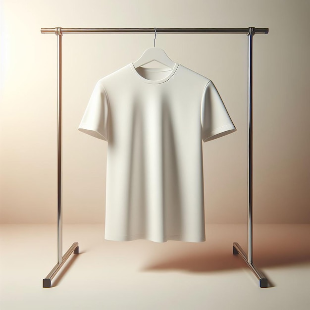 White Tshirt Hanging on the wall for Mockup