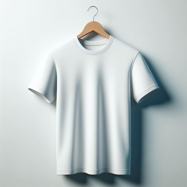 White Tshirt Hanging on the wall for Mockup