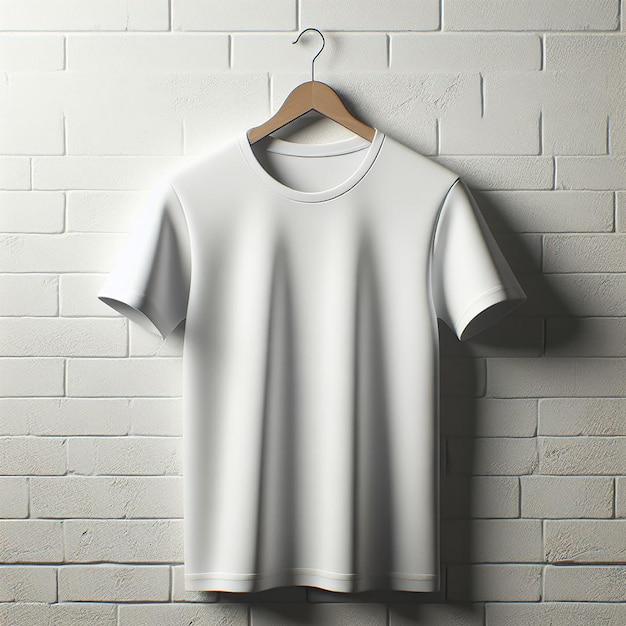 White Tshirt Hanging on the wall for Mockup