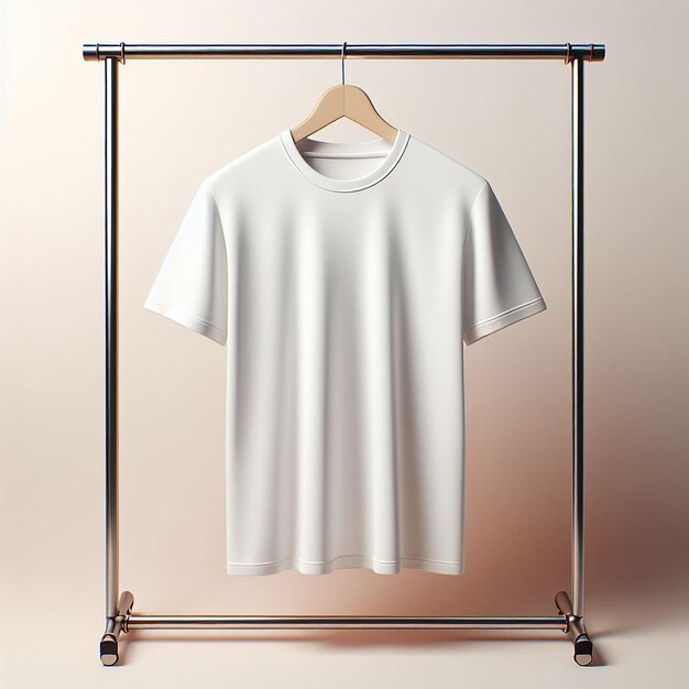 White Tshirt Hanging on the wall for Mockup