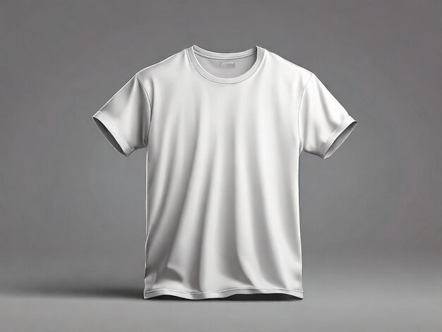 White tshirt isolated on gray background front mock up