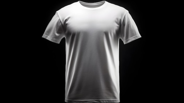 White tshirt mockup on black background with copyspace