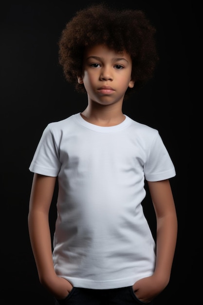 白いTシャツのモックアップの男の子と女の子