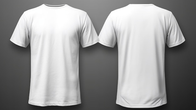 Макет белой футболки спереди и сзади Generative Ai