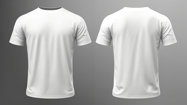 흰색 티셔츠 모형 앞면과 뒷면 Generative Ai