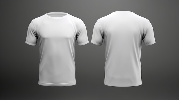 White tshirt mockup front and back Generative Ai