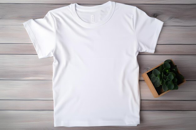 White tshirt mockup lay flat