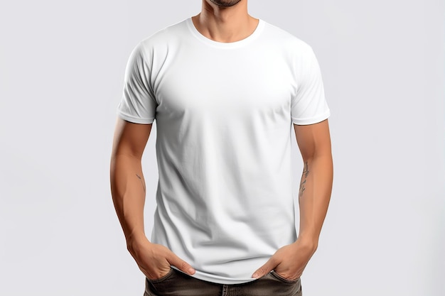 White Tshirt Mockup Men Model