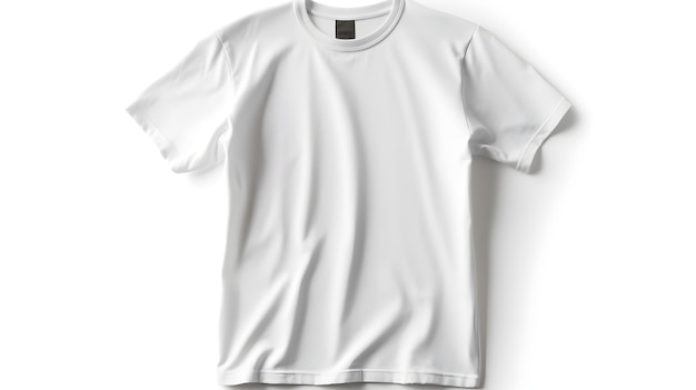 White tshirt mockup on white background with copyspace