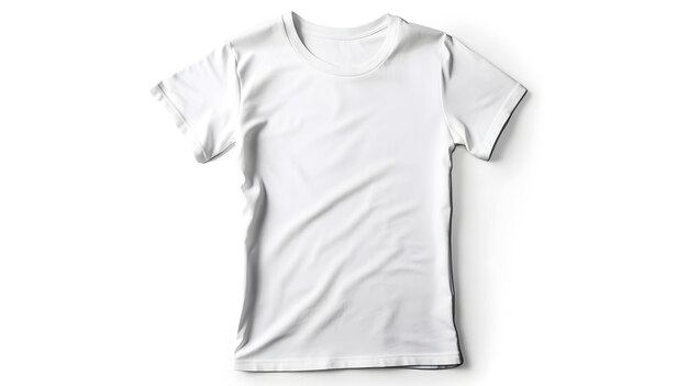 White tshirt mockup on white background with copyspace