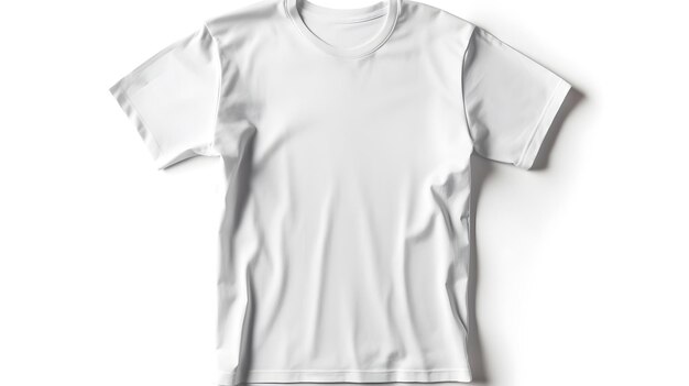 White tshirt mockup on white background with copyspace