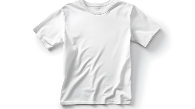 White tshirt mockup on white background with copyspace