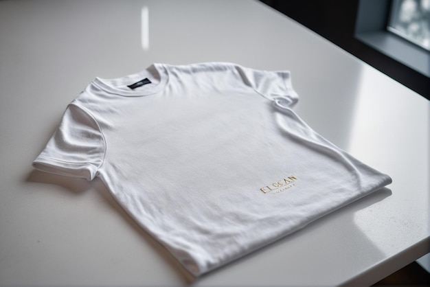 white tshirt mockup with copy space on a simple background