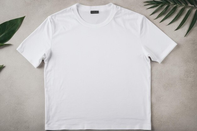 white tshirt mockup with copy space on a simple background