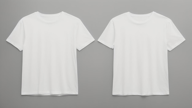 Premium Photo | White Tshirt on a white background front and back view ...