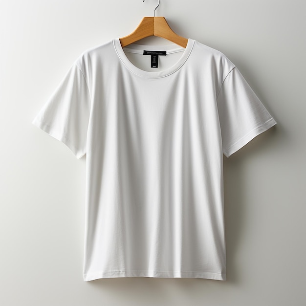 A white tshirt with a black band at the top