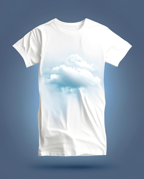 Foto maglietta bianca con nuvole