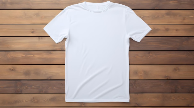 white tshirt on a wooden background