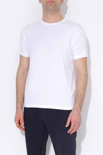 White tshirts with copy space on gray background