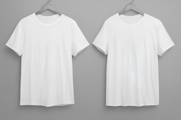 white tshirts with copy space on gray background