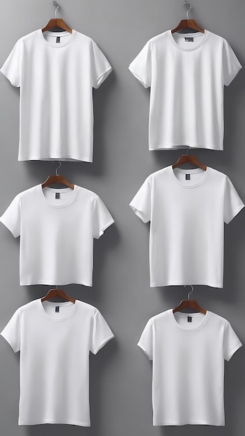 White tshirts with copy space on gray background
