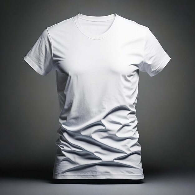 white tshirts with copy space on gray background