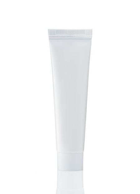 White tube for cosmetics isolated on a white background