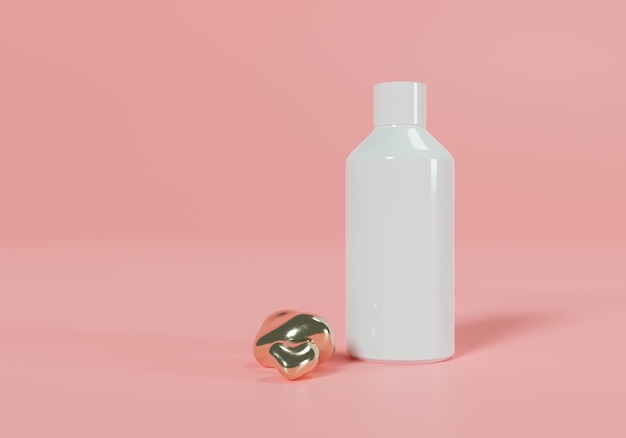 Un tubo bianco di cosmetici colore rosa sfondo il concetto di cosmetici naturali mockup