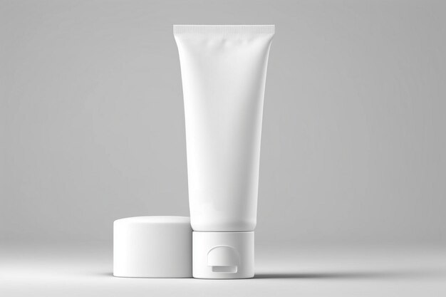 A white tube of toothpaste and a small white tube.