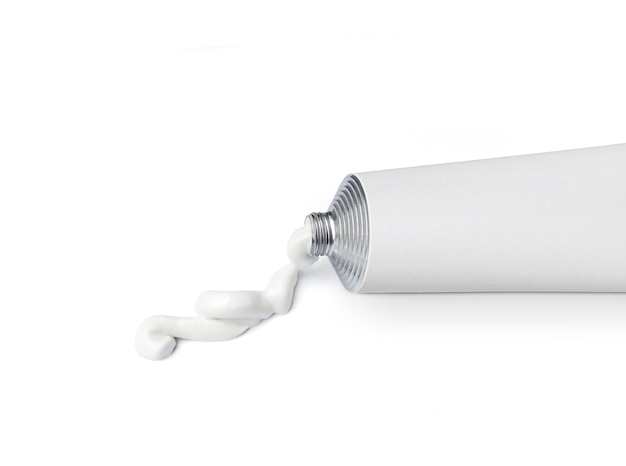 White tube with ointment isolated on a white background